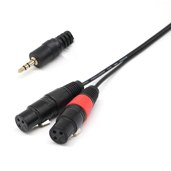 3-polet 2 XLR Hun til 3,5 mm 1/8' TRS Han Stik Stereo Lydkabel Adapterledning Sort