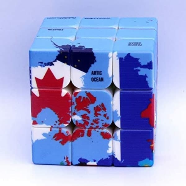 Speed Cube Verdenskart Design Magic Cube Puslespill, IQ Spill Puslespill