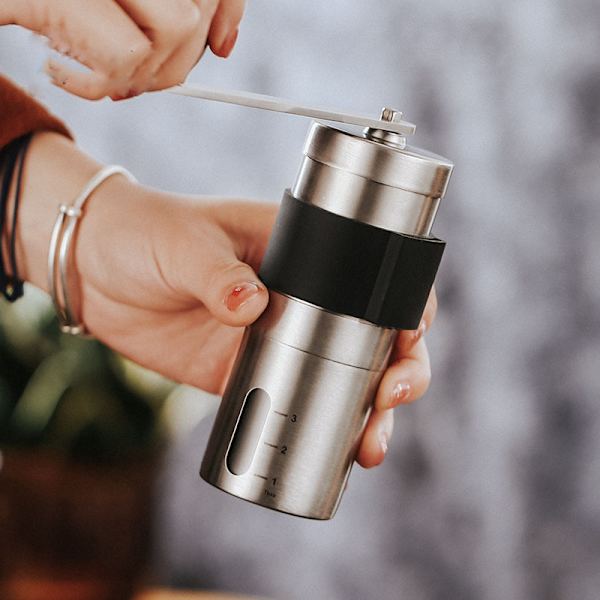 Håndkvern for kaffe, bønnekvern, bærbar minikvern for kaffe med justerbare innstillinger, egnet for bruk hjemme, på kontoret