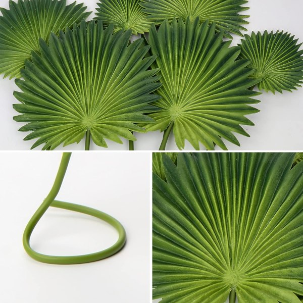 Skumkonstgjorda Palmträdens Blad Konstgjorda Tropiska Blad Falska Palmträdens Blad för DIY Bröllopsbuketter Falska Blad för Centerpieces
