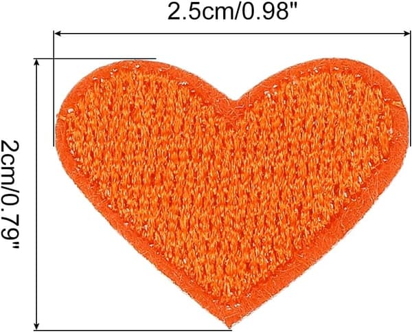 Hjerteformede strykemerker oransje 30-pakning 2,5 cm x 2 size_name 4mm x 35mm x 40mm