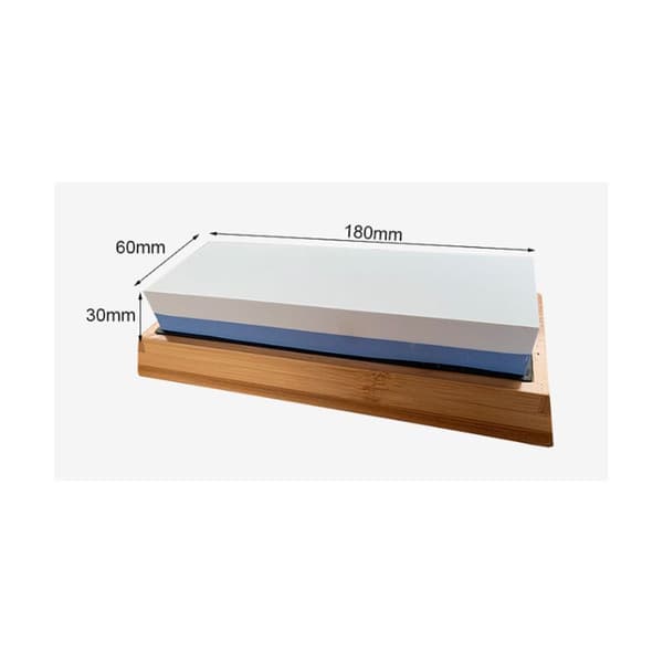 Basics Water Sharpening Stone - Double-Sided, 1000/6000 Grit - Non-Slip Bamboo Base, Angle Guide