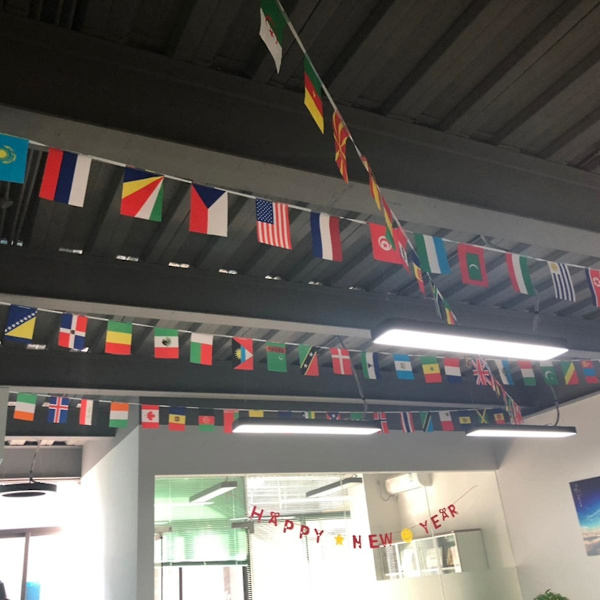 6 stk. Verdensflag Bunting Polyester Flagger International Bunting Banner Pynt 500X21CM