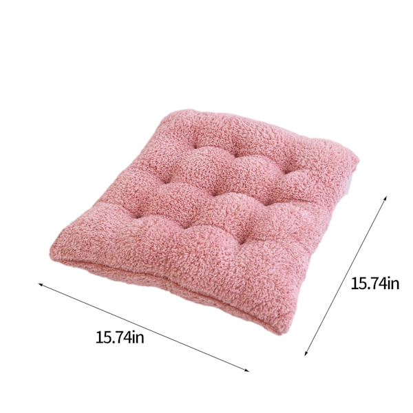 Sitteputer for hjemmebruk, polstrede fløyelsmyke gulvputer for stue Tatami, 16 tommer rosa