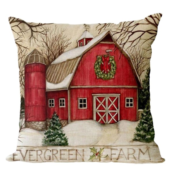 Juleputetrekk i lin, moderne dekorasjon, jule- og nyttårsputetrekk, landlig stil, for sofa, soverom, stue