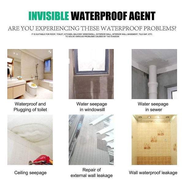 Qian Jaysuing Vandtæt lim Penetrerende vandtæt og fugttæt usynlig lim Toilettegl Udvendig væg Taglækagereparationsmiddel 1