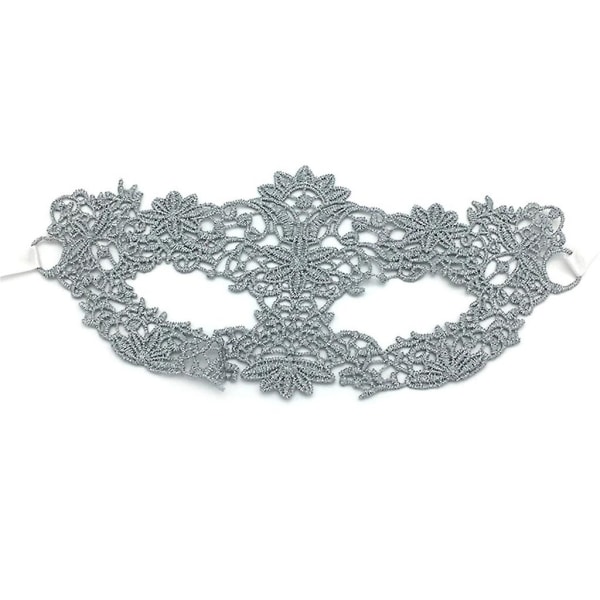 Silver Wire Spetsmask Mjuk spetsmask Halloween maskeradmask Spets ögonmask halvansikteSilvertråd