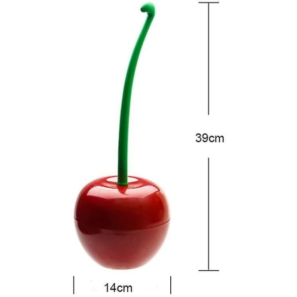 WC-harja ja -teline, yhteensopiva Cherries-tuotteiden kanssa, muovia, kylpyhuoneeseen/wc:hen