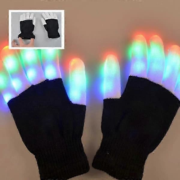 HA-LED-hansker med lys for julefester, lysrekvisitter, lysende juledekorasjon for voksne og barn