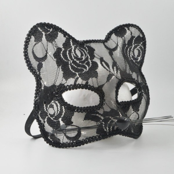 Black Lace Cat Mask