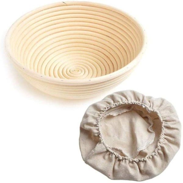Proofing Kurv med Linnedindsats Brødbolle Brødform Proofing Kurv, Rund til Brød med en Dejgvægt på op til 0,9 kg, 25 cm