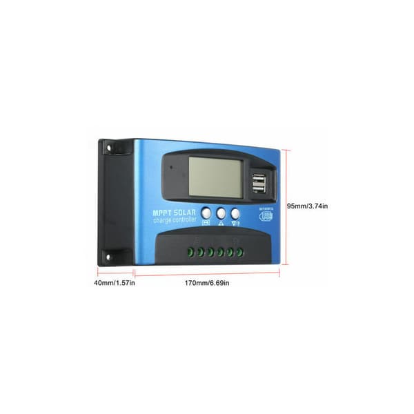 MPPT solcellelader, 12V / 24V, 30A