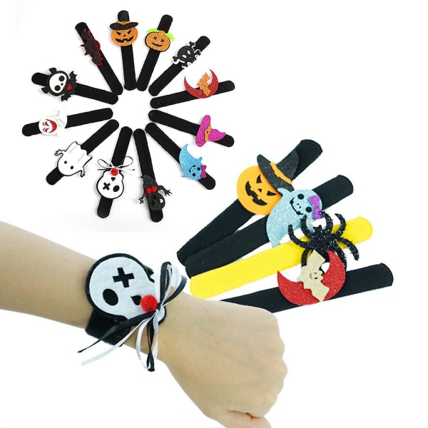 Barnens Halloween Slap Armband Party Favor Klassrumspris Halloween Present Svart fladdermus