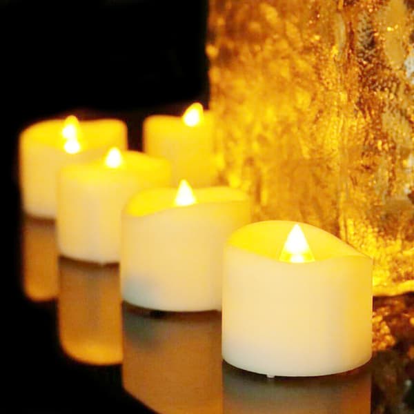 LED Telys Flammeløse Lys med Timer [12-pakning, Varmhvit]