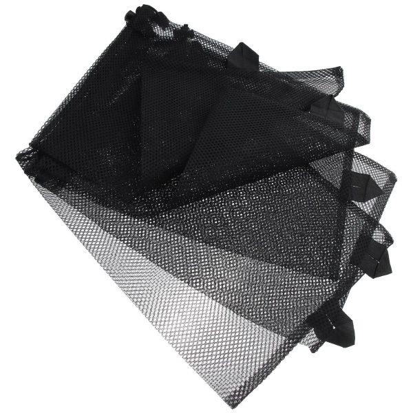 5 stk Bærbare Reise Nettposer Med Trekkstreng Mesh Polyester Oppbevaringspose Svart 25X30CM