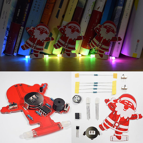 LED Elektronisk Dekorasjonssett DIY Julenissen Juletrepynt Grønn