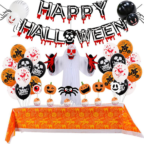 Halloween-ilmapallosetti Paper Honeycomb 3D Pelottava Sisä- ja Ulkokäyttöön Puutarhaan Kotiin Toimistoon Baariin Juhliin Koristeluun