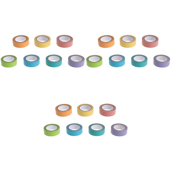 21 Ruller Washi Tape Fargerik Dekorativ DIY Tape Regnbue Søtsaker Farge Limende Maskeringsbånd For P 21 Rolls
