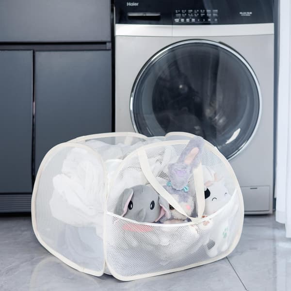 Pop-up Laundry Basket, Foldable Mesh Laundry Hamper, Collapsible Pop-up Laundry Basket