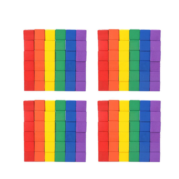 100 stk DIY Kvadratiske Træterninger Træhåndværksterninger Tilbehør DIY Byggematerialer Præcis Skæring Træ Kvadratiske Blokke Til Børn Voksne Legende Farverige (1 cm