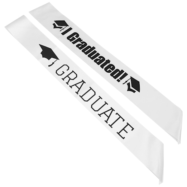 3 stk. Graduation Etikettebælte Kreative Skulderstropper 2021 Graduation Supplies Hvid 77X9.5CM White 77X9.5CM