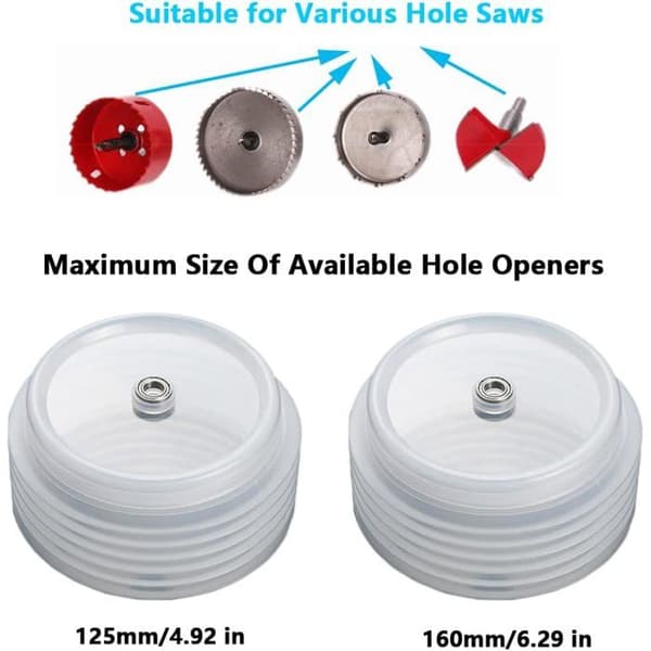 Drill Dust Cover, Ash Bowl, Plaster Dust Catcher for 125mm Hole Saws