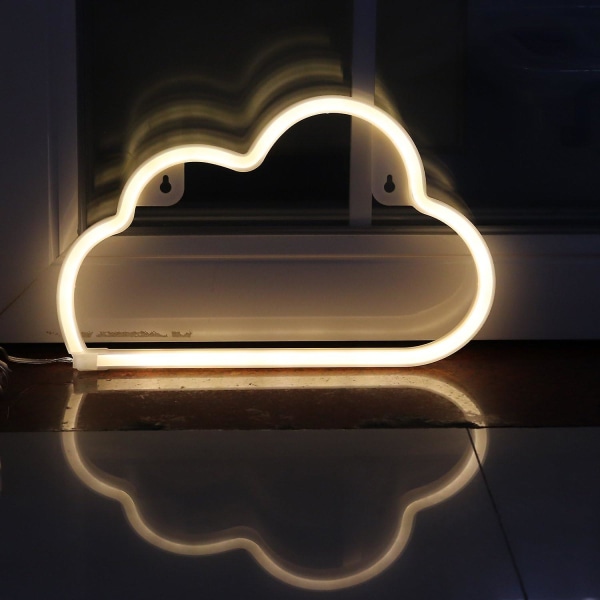 Led Neonkyltit Pilviseinä Koristeellinen yövalo makuuhuoneeseen Tyttöjen Lastenhuoneeseen Koti Dcor Neonvalo Paristokäyttöinen ja USB pistoke (ei mukana)
