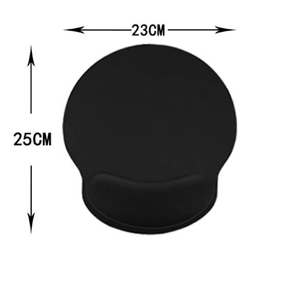 Musmatta med handledsstöd, Ergonomisk musmatta med handledsstöd, Smärtlindrande musmatta med halkfri gummibas, Bekväm (Svart)