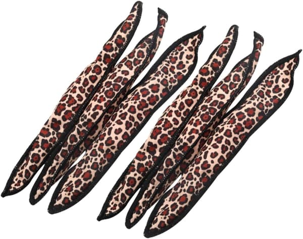 6 stk leopardmønstrede svampehårruller sommerfuglehårruller DIY-værktøj til kvinder piger