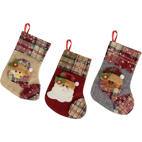 Christmas Stockings Hanging Bag, Christmas Stocking Decoration 3 Pcs, Chimney Sock, Christmas Stocking For Tree Mantel Showcase, Christmas Gift Decora