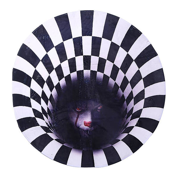 3D-illuusio Halloween-ovimatto pyöreä pohjaton reikä Eddy liukastumaton aluematto tyyli 3