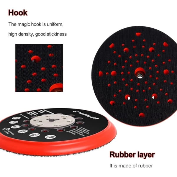 150 mm Multi-Hole Sanding Pad Compatible with Bosch RSM6045, GEX 34-150, GEX 40-150 Reinforced Aluminum Plate Hook and Loop System