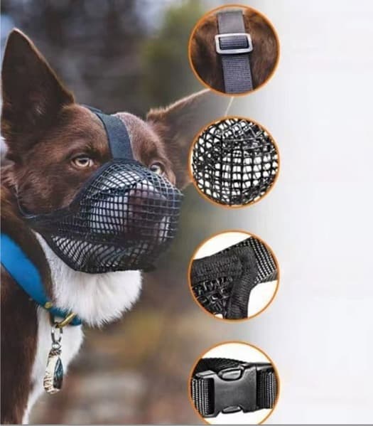 Polyester Muzzle for Short-Nosed Breeds, Dog Muzzle Anti-Bite, A