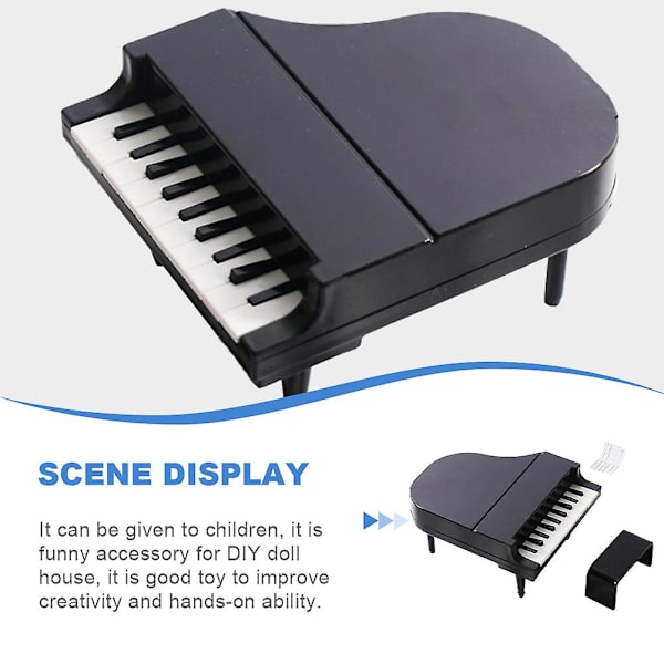 Miniatyyrihuonekalut Nukkitalo Suuri Piano Miniatyyri Pianomalli Mini Nukkitalo Mini Pianolelusetti Black 11.5X10X6.5CM