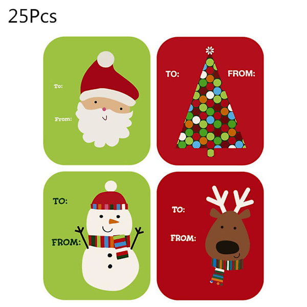 100 kpl Merry Christmas -tarrat, kirjoitettavat nimilaput, jouluiset tarrat, kirjoitettavat tarrat M1
