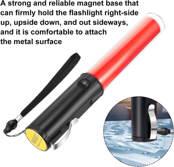26cm Signal Traffic Safety Baton LED Light Traffic Control Stick With 3 Flashing Modes