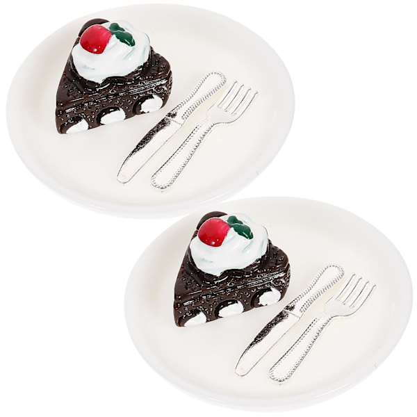 2 Sarjaa Mini Jälkiruokamalleja Tekojälkiruokalautasia Mini Talo Kohtauskoristeita Suklaa 3.5x0.3cm Chocolate 3.5x0.3cm