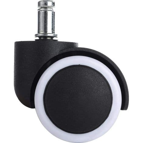 5x Hard Floor Casters 11/48mm - also for soft floors - Rubberized - 360° Office Chair Wheels Replacement Wheels - Chair Replacement Wheels