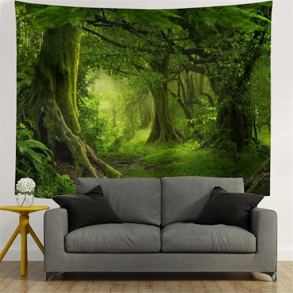 grønt Vintage Tapestry 150 * 150cm, Langt Vertikalt Vægtæppe Reference Illustrativt Botanisk Tapestry til Soveværelse Æstetik