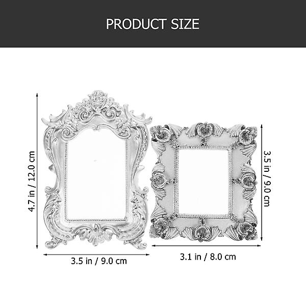 2 st Vintage Resin Bildramar Antik Fotografering Ramar Smycken Display Ramar Silver 112.5X8X0.8CM Silver1 12.5X8X0.8CM