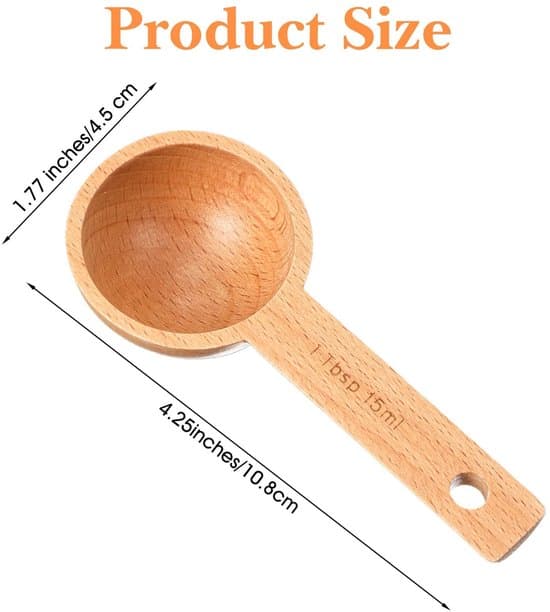 Four-piece Wooden Coffee Spoon Set - Beechwood - 15ml - Kitchen Accessory for Coffee and Spices