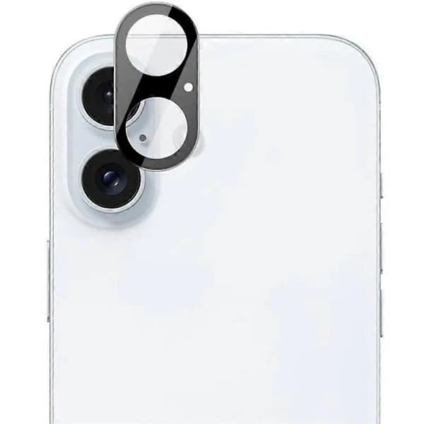 HA-For iPhone 16 Plus/iPhone 16 Camera Lens Protector WANLONFENG HD Full Coverage Black Silk Printed Lens Film