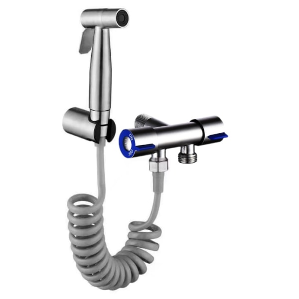 Håndholdt Sprøyte for Toalett - Messing Sprøyte Justerbar Vanntrykkskontroll med Bidet Inntrekkbar Fjær Slange for Kvinner