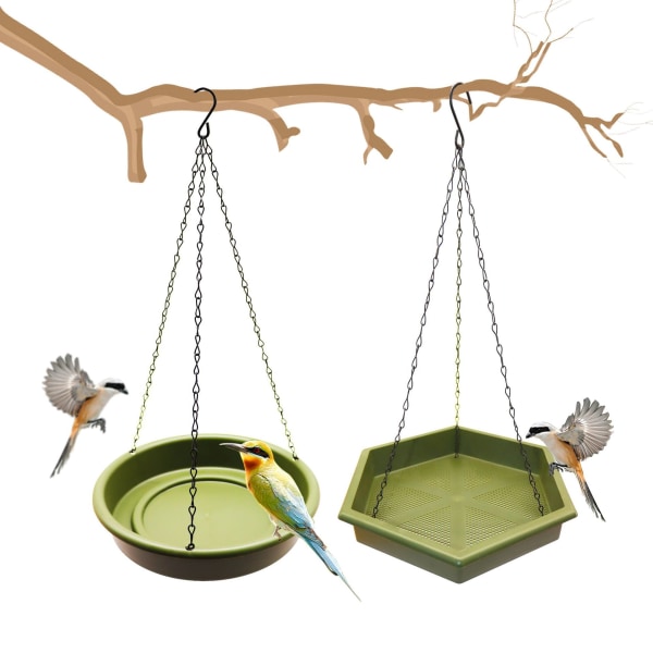 Fågelmatare för utomhusbruk, Fågelmatare hängare set med 2, hängande  fågelbad för kolibrier, fågelbadskål från Bathth b340 | Fyndiq