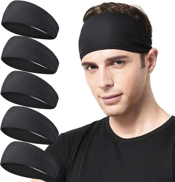 5-pack Sportbandana för Män, Elastiska Unisex Hårband