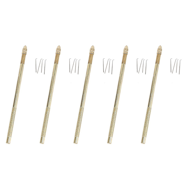 20 st Ventilerande Nålar + 1 Mässinghållare Gör/Tillverka/Reparera Spetsperuker Toupee Hårfäste Peruk Knop