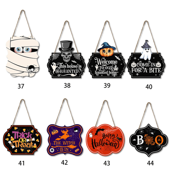 Træskilt til Hus Halloween Tema Ornament Hjem Træ Fest Dekoration