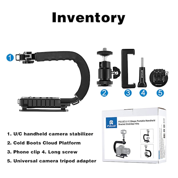 U/C-formad Gradienter Handhållen Stabilisator för Kamera