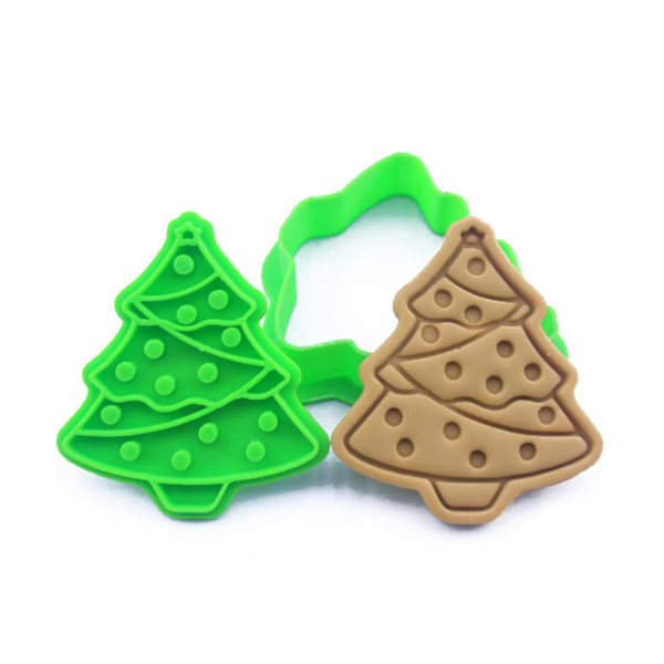 Juletrær 3D Frost Cookieform Plast Husholdnings Cookieform Baking Tilbehør Juletrær