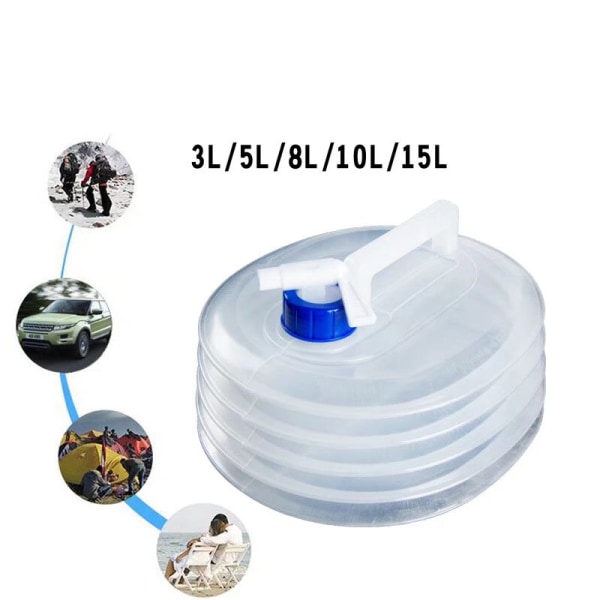 Sammenleggbar uttrekkbar bøtte Bærbar vannflaske 5L